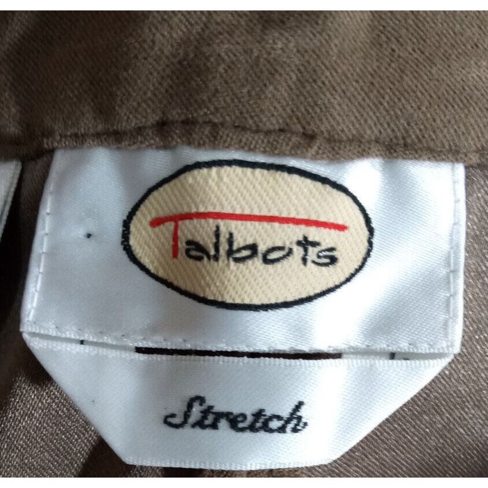 New Talbots Pants Sz 16 (36x32) Stretch Floral Perforated Detail Velvet Straight - Picture 7 of 11